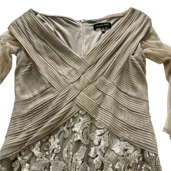 Formal Dress, Party, Mother of the Bride Dress Tadashi Size 12. Tan color. - Picture 14 of 16